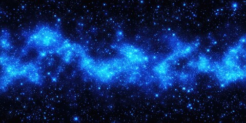 Fototapeta premium Deep space nebula with swirling blue light patterns against a dark starry background