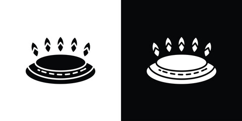 Fire burner icon black silhouette for web, and mobile app