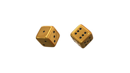 dice golden metallic isolated on transparent background,png casino gambling game dices design element
