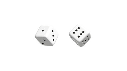 dice white isolated on transparent background,png casino gambling game dices design element	