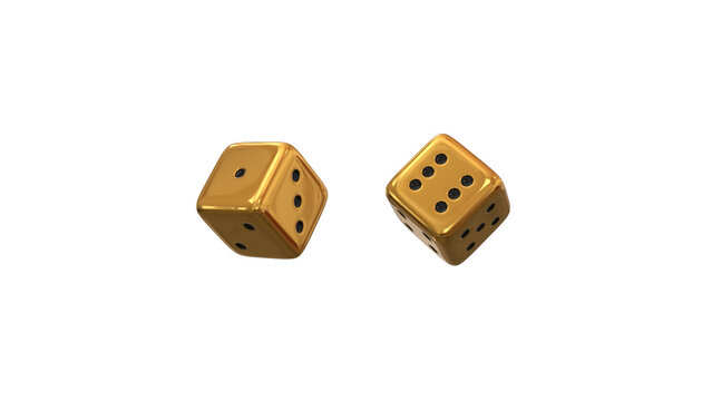 dice golden metallic isolated on transparent background,png casino gambling game dices design element