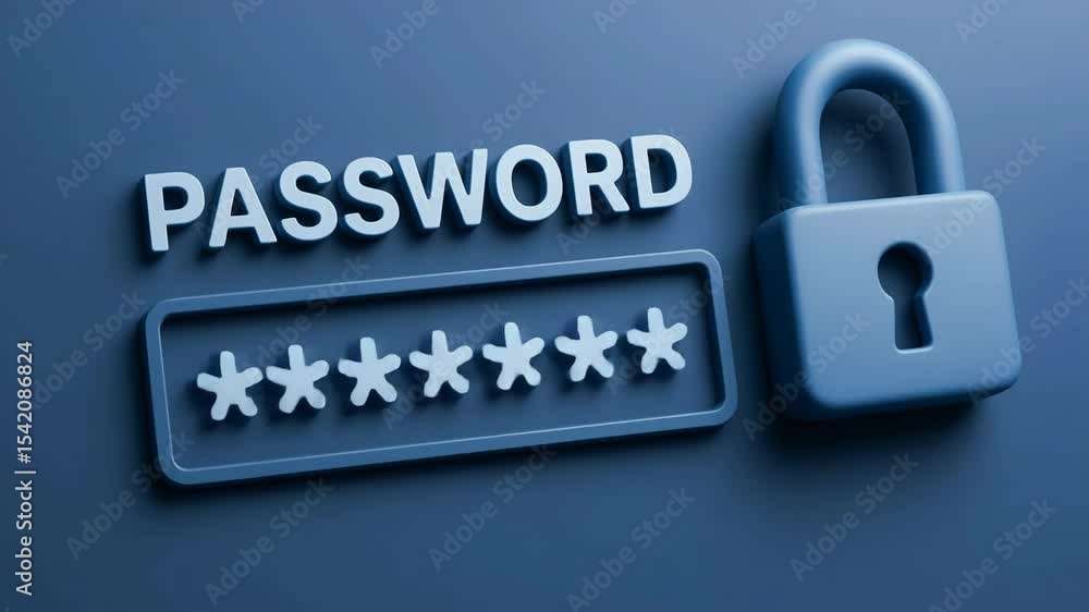 Poster a close-up view of a password lock symbol depicting security and confidentiality in the digital age.