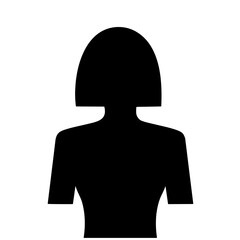 a simple black silhouette of a woman with a bob haircut, perfect for fashion and beauty designs and art