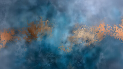 Celestial Canvas: Dramatic clouds and captivating atmospheric perspective, painted in the shades of blue and gold, evoke a sense of awe and wonder.
