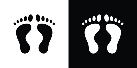 Footprint icon black silhouette for web, and mobile app
