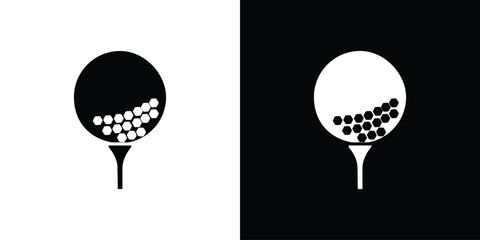 Golf ball icon black silhouette for web, and mobile app