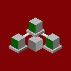 Obraz premium 3d green cubes