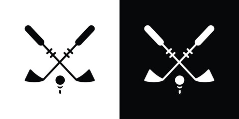 Golf club icon black silhouette for web, and mobile app