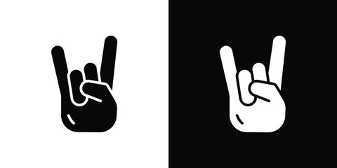 Hand Horns icon black silhouette for web, and mobile app
