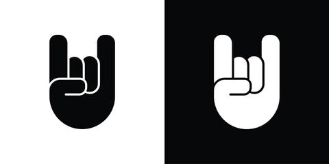 Hand Horns icon black silhouette for web, and mobile app