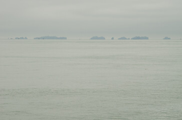 Limestone cliffs in Lan Ha Bay. Cat Ba Archipelago. Vietnam.