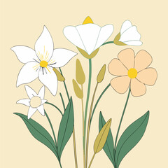 Wildflower Illustrations with Scientific Labels – Detailed Botanical Art