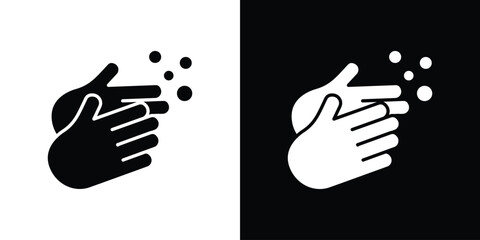 Handwashing icon black silhouette for web, and mobile app