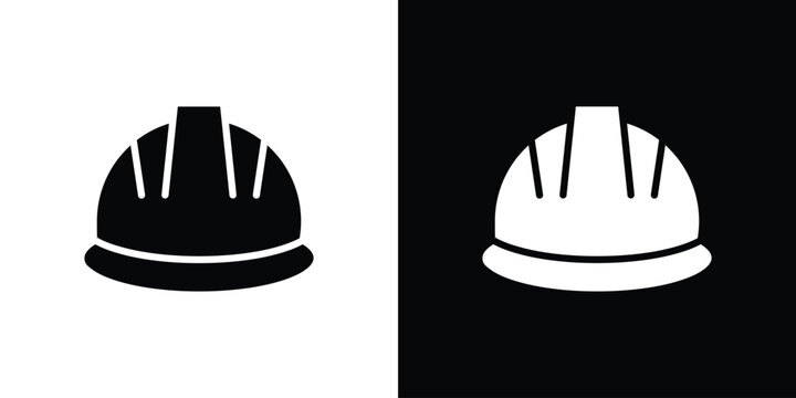 Hard hat icon black silhouette for web, and mobile app