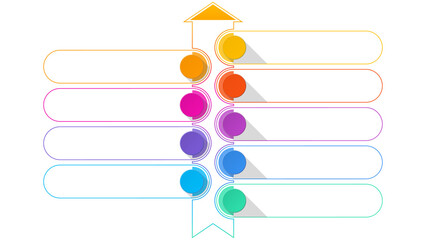 9 infographic, Arrow concept.