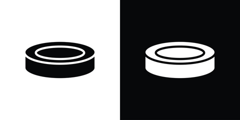 Hockey puck icon black silhouette for web, and mobile app
