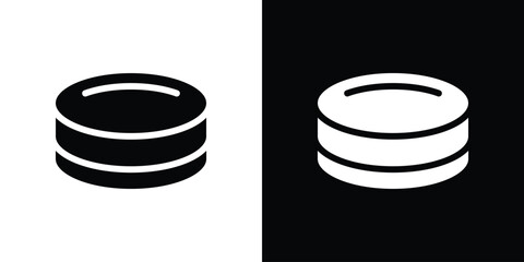 Hockey puck icon black silhouette for web, and mobile app