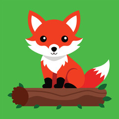 Photorealistic red fox kit illustration