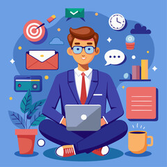 Work-Life Balance – Professional Switching Between Career and Personal Life with Harmony Illustration