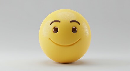 Fototapeta premium Smiling Emoji on White Background