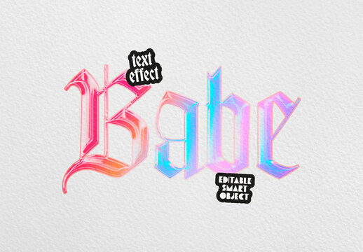 Holographic Gothic Text Effect with Iridescent Gradient