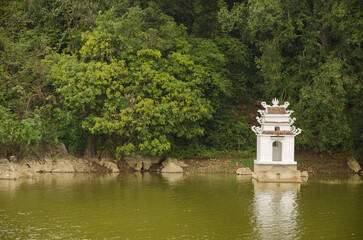 Stupa in Van Long Wetland Nature Reserve. Gia Vien District. Ninh Binh Province. Vietnam.