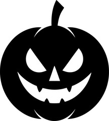 Scary pumpkin head halloween vector