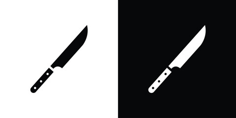 Kitchen knife icon black silhouette for web, and mobile app