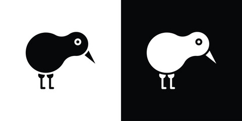 Kiwi bird icon black silhouette for web, and mobile app