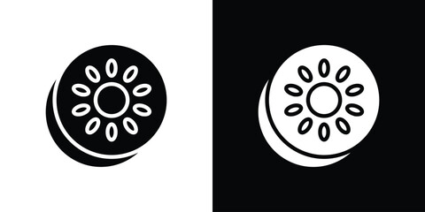 Kiwi icon black silhouette for web, and mobile app