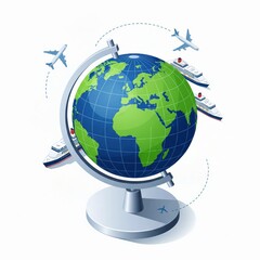 Global travel and transportation concept illustration