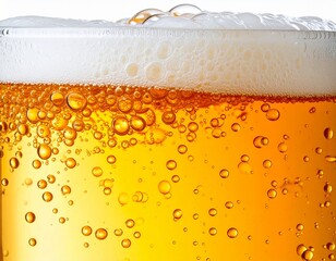 ズームアップしたグラスビール