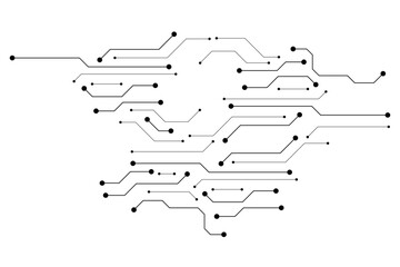Abstract digital background with technology circuit board texture. Electronic motherboard illustration. Communication and engineering concept. Vector illustration