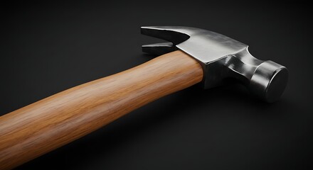 Hammer on Black Background