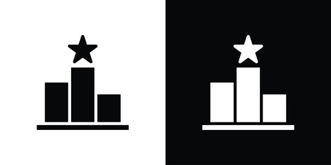 Leaderboard icon black silhouette for web, and mobile app