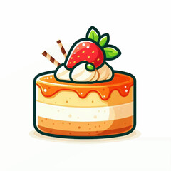 Cartoon cake with strawberry cream wafers and layers