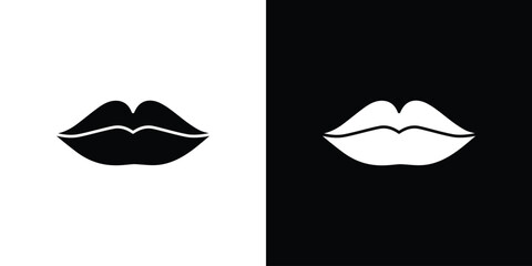 Lips icon black silhouette for web, and mobile app
