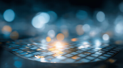 High-Tech Silicon Wafer with Semiconductors in Advanced Lab Scene