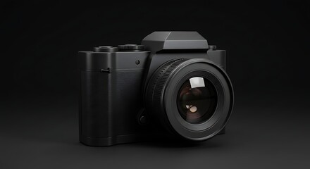 Black Camera on Black Background