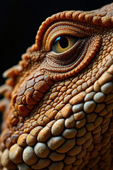 Obraz premium Macro Close-Up of Reptile Eye and Scaled Skin Texture