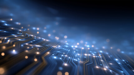 Glowing Abstract Computer Circuit Board Wallpaper for Tech Designs