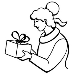 santa claus with gift