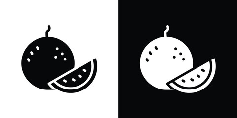 Melon icon black silhouette for web, and mobile app