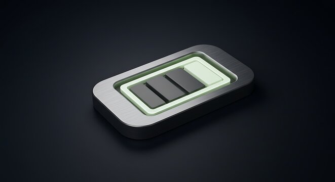 Battery Icon on Black Surface
