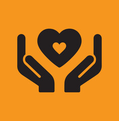Mental Health Support (Heart + Head)  icon vector 