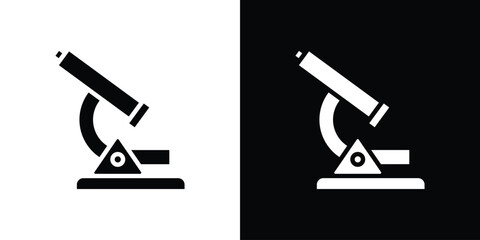Microscope icon black silhouette for web, and mobile app