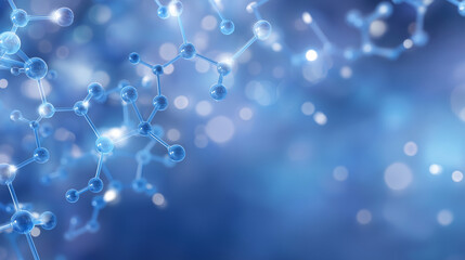 Digital Display with Blue Molecules for Medical Theme