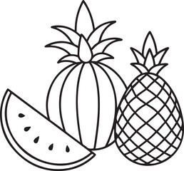 Fresh, juicy pineapple vector illustration with green leaves, perfect for healthy fruit and nature designs