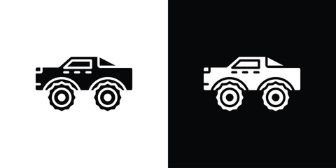 Monster truck icon black silhouette for web, and mobile app © Win