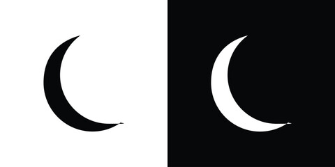 Moon icon black silhouette for web, and mobile app